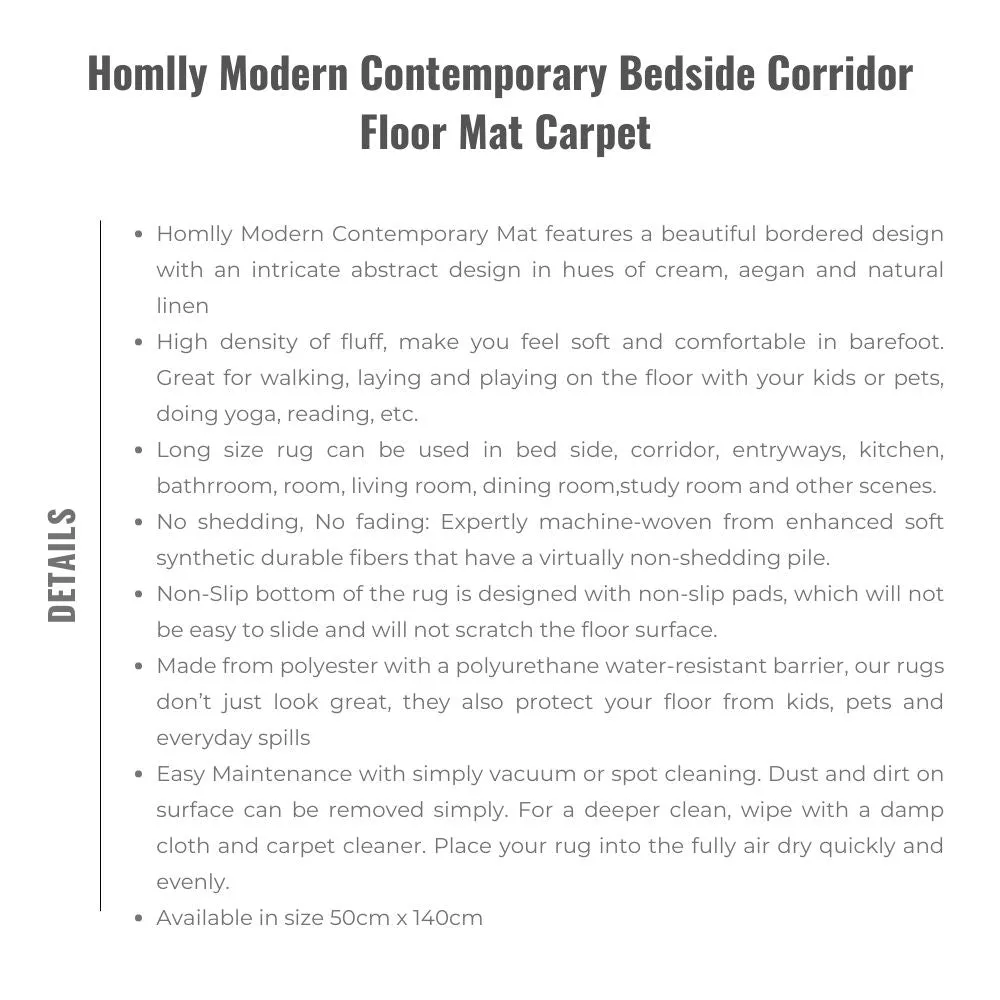 Homlly Modern Contemporary Bedside Corridor Floor Mat Carpet