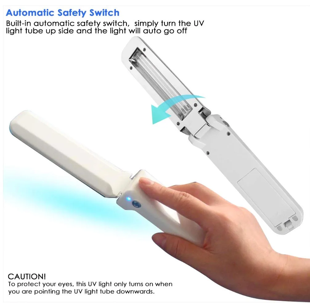 Homlly Portable UV Germicidal Sterilization Sanitizer Wand (White)