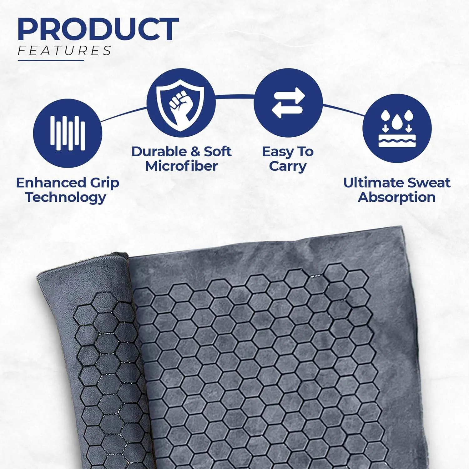 Hot Yoga Mat Towel - Yoga Mat Non Slip w/Honeycomb Design | Easy to Carry Hot Yoga Towel | Perfectly Sized Non Slip Yoga Mat 73” x 26” | Soft & Durable Hot Yoga Towels