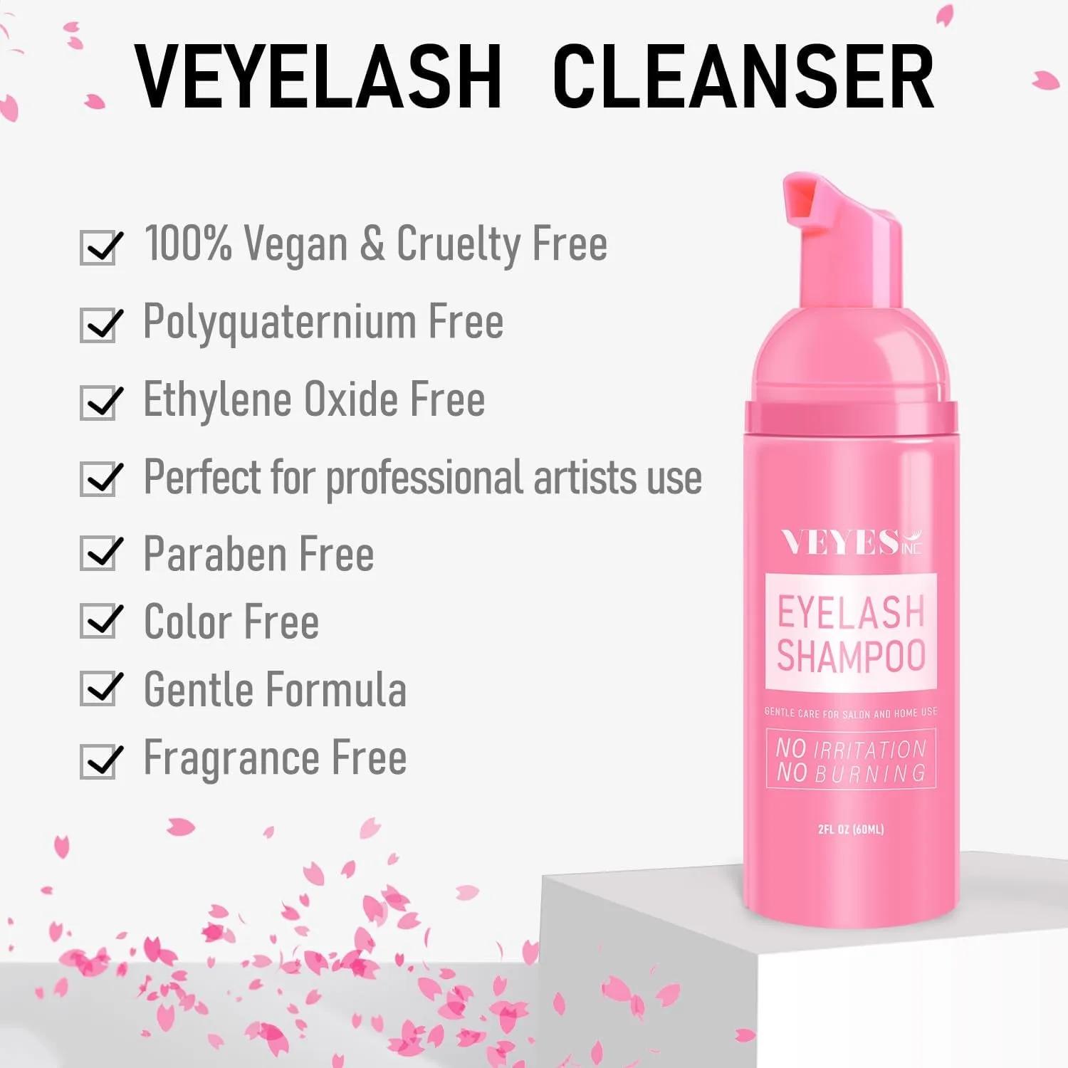INC Lash Shampoo for Lash Extensions. Eyelash Wash for Extensions & Natural Lashes. Eyelash Extension Cleanser   Brush,Oil & Sulfate Free,60Ml. Lash Supplies for Salon & Home Care