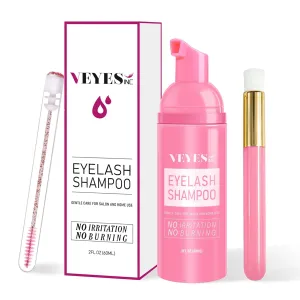 INC Lash Shampoo for Lash Extensions. Eyelash Wash for Extensions & Natural Lashes. Eyelash Extension Cleanser   Brush,Oil & Sulfate Free,60Ml. Lash Supplies for Salon & Home Care