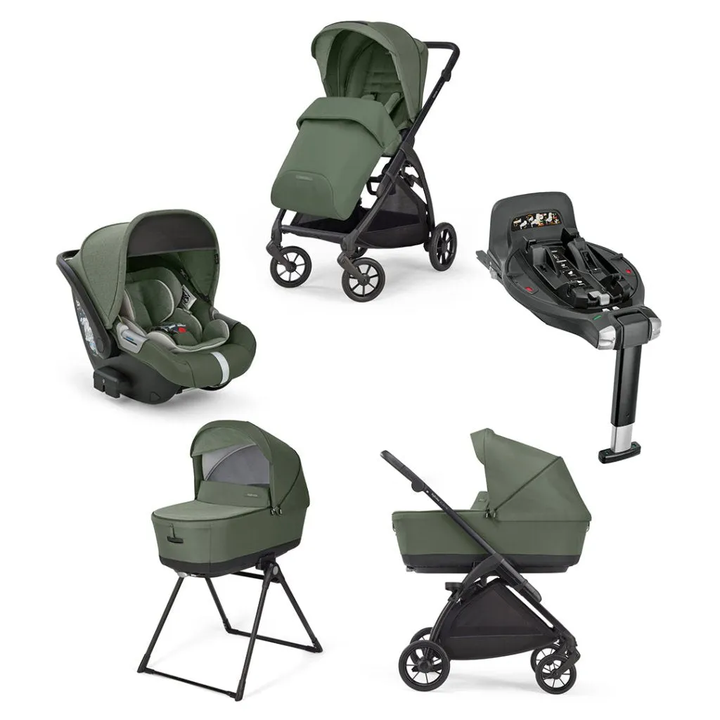 INGLESINA Electa 5 Piece Travel Systems With 360 Rotating Isofix Base - Tribeca Green