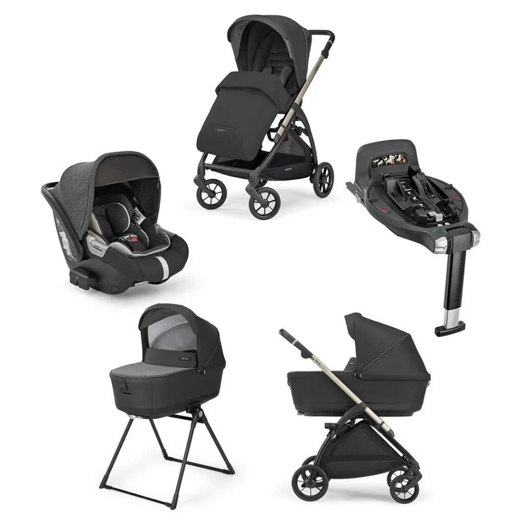 INGLESINA Electa 5 Piece Travel Systems With 360 Rotating Isofix Base  - Upper Black