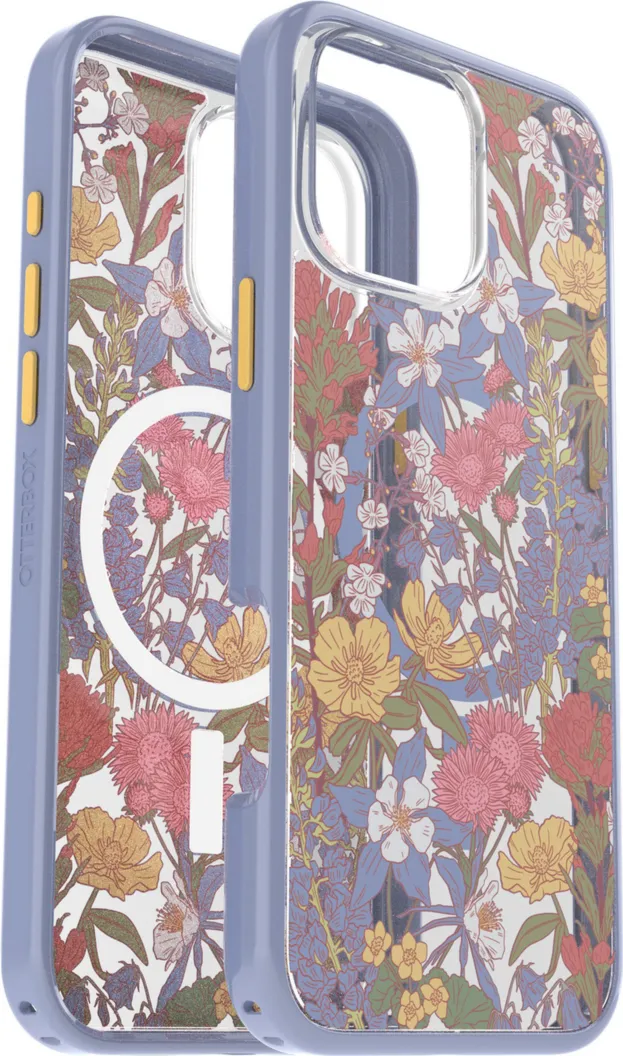 iPhone 16 Pro Max Otterbox Symmetry Clear w/ MagSafe Series Case - Purple - Wildflowers