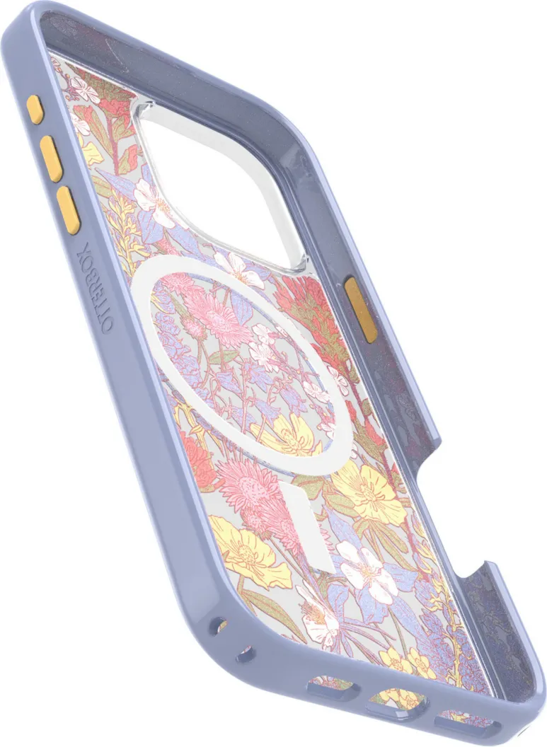 iPhone 16 Pro Max Otterbox Symmetry Clear w/ MagSafe Series Case - Purple - Wildflowers