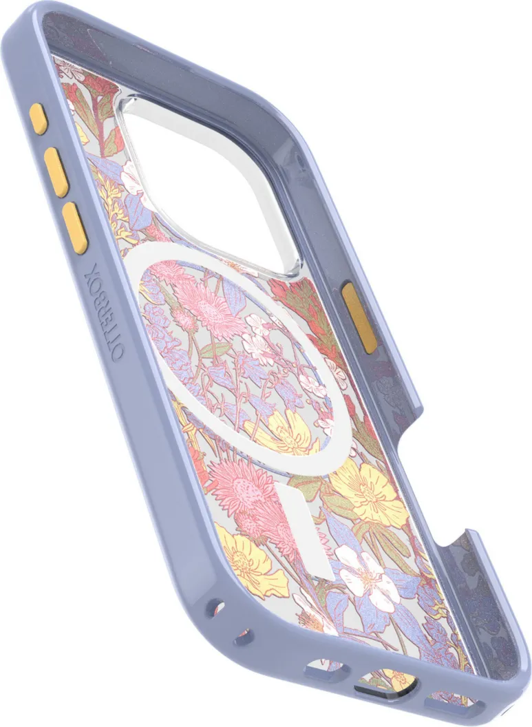iPhone 16 Pro Otterbox Symmetry Clear w/ MagSafe Series Case - Purple - Wildflowers