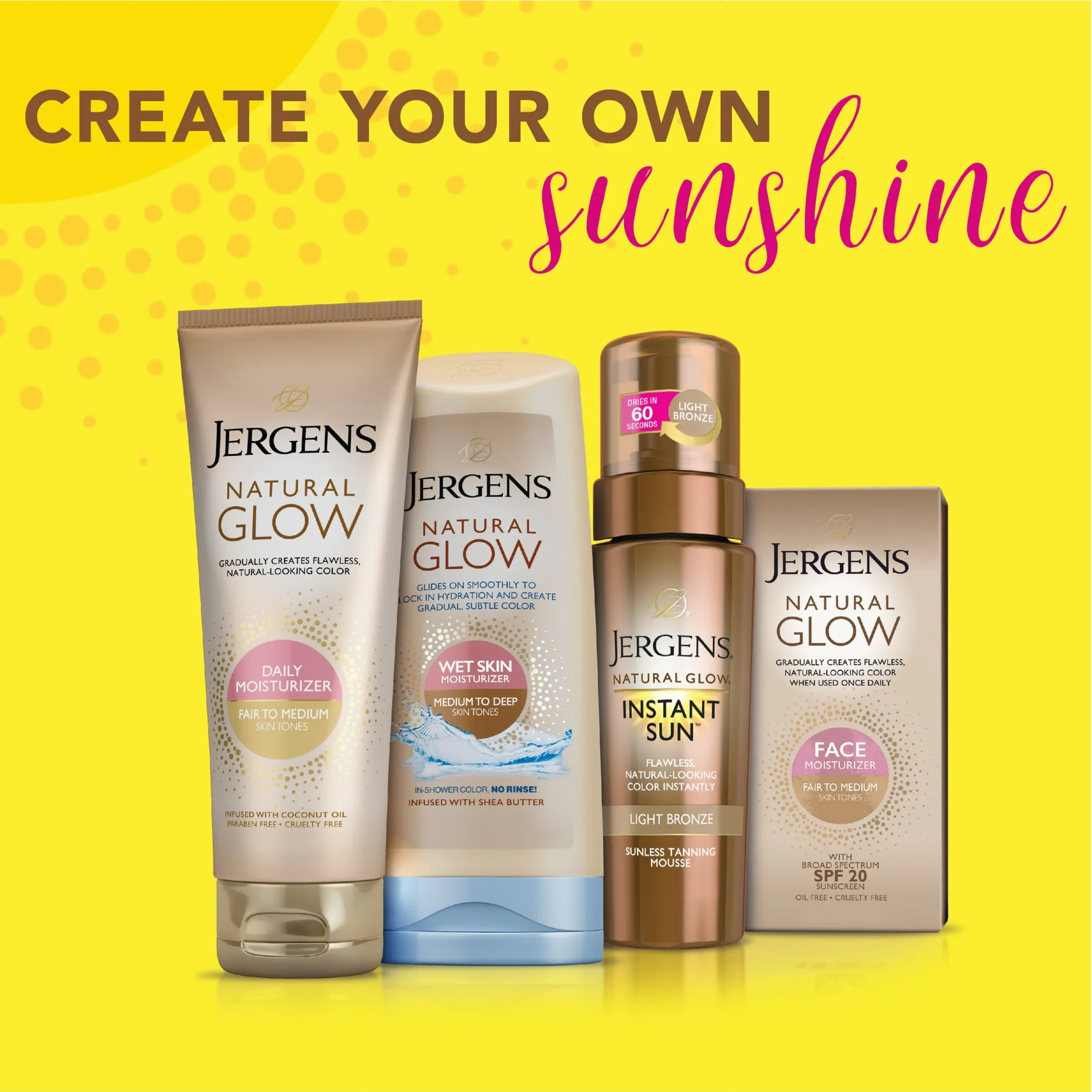 Jergens Natural Glow   FIRMING Self Tanner Sunless Tanning Lotion Medium 7.5 Oz