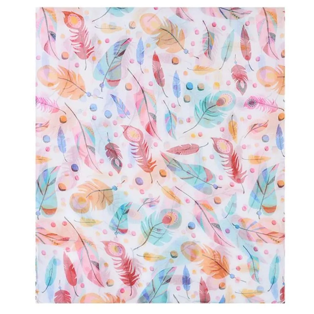 Jewel City Feather Multi Print Scarf