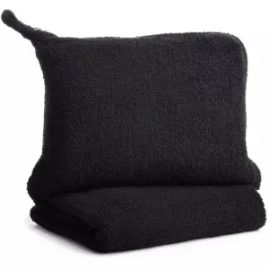 Kashwere Ultra Plush Black Travel Blanket & Pouch