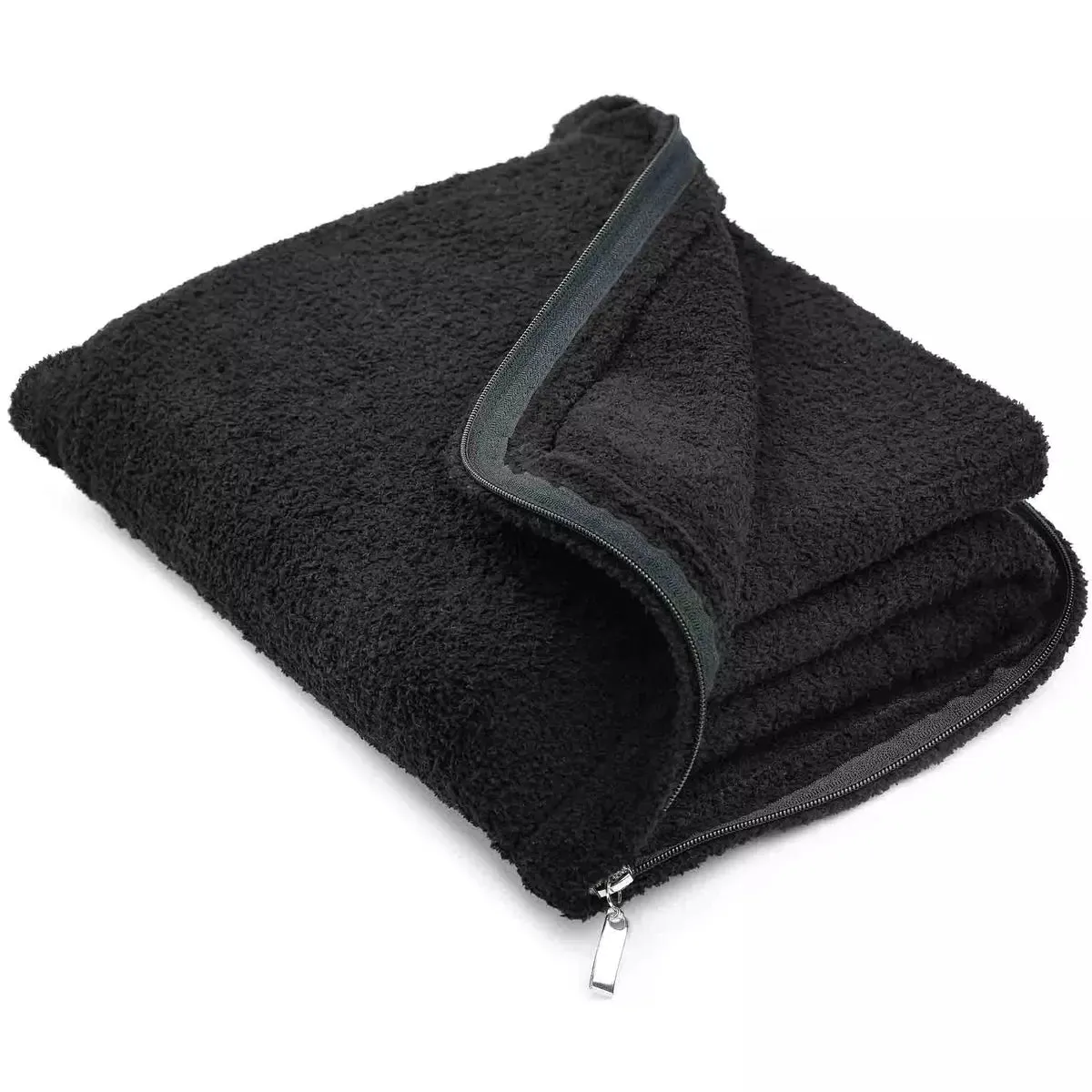 Kashwere Ultra Plush Black Travel Blanket & Pouch