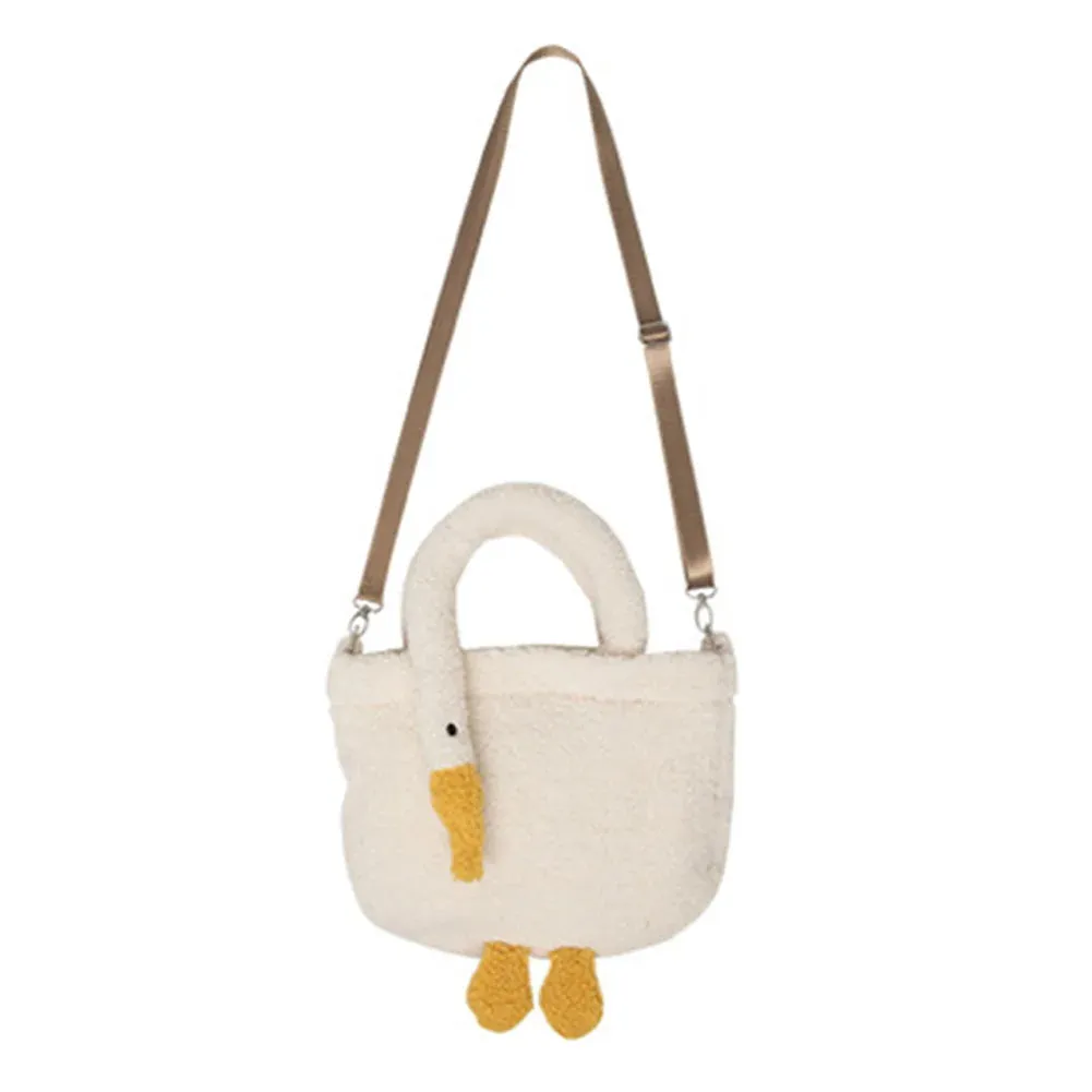 Kawaii Goose Plush Handbag 🦢✨ | Cozy Winter Crossbody Tote for Girls 💖 | Cute & Portable Shopping Bag 👜