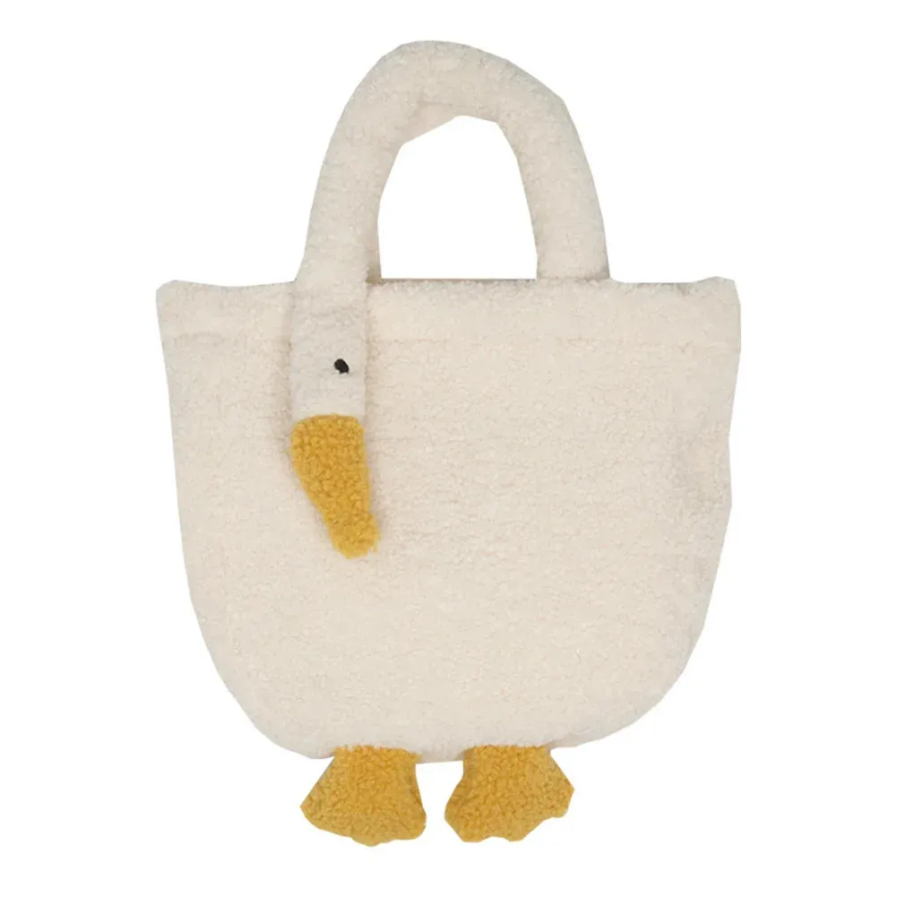 Kawaii Goose Plush Handbag 🦢✨ | Cozy Winter Crossbody Tote for Girls 💖 | Cute & Portable Shopping Bag 👜