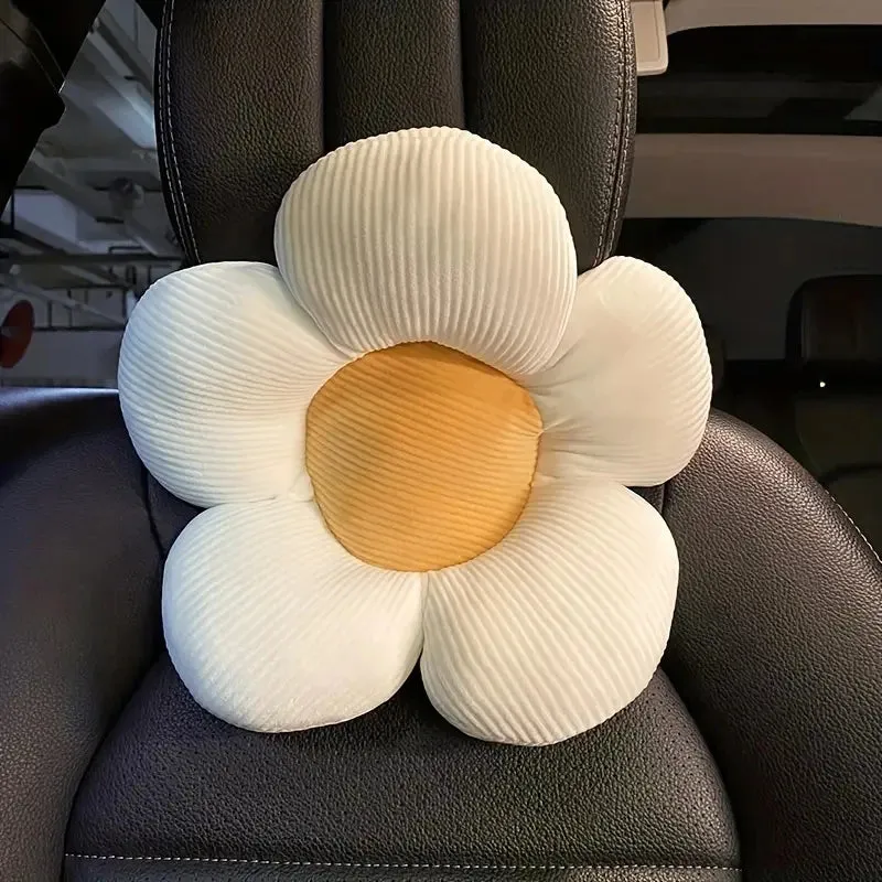 Kawaii Sunflower Car Neck Pillow 🌼 | Adorable Cartoon Headrest for Girls 🚗💕 | Creative Cute Interior Accessory