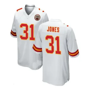 KC.Chiefs #31 Nic Jones White Stitched American Football Jerseys