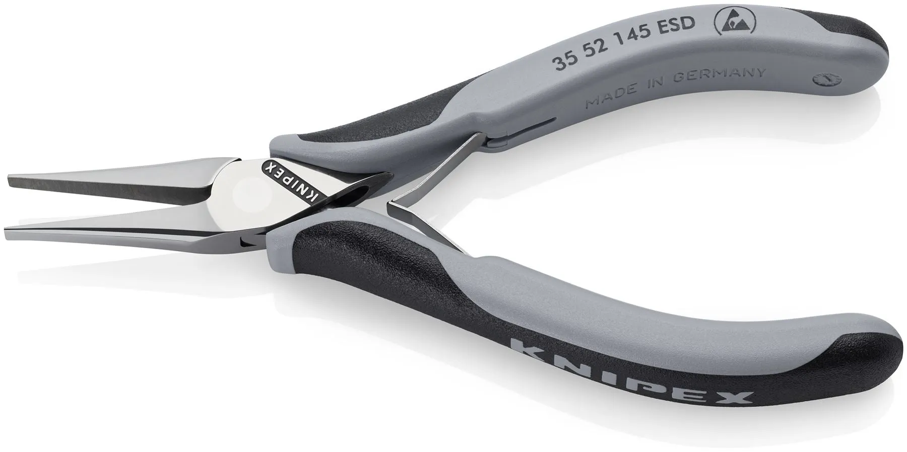 KNIPEX Precision Electronics Gripping Pliers ESD 145mm Black/Grey Multi Component Grips 35 52 145 ESD