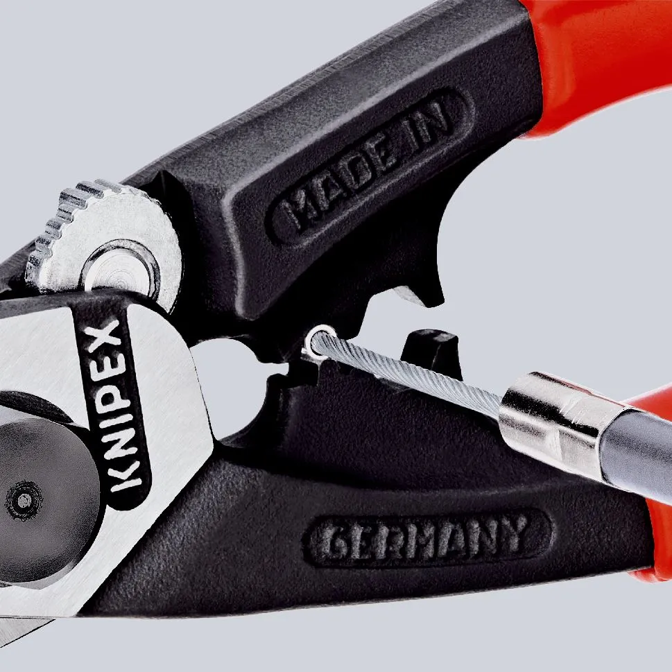KNIPEX Wire Rope Cutter Forged 190mm Plastic Coated Handles 95 61 190 SB