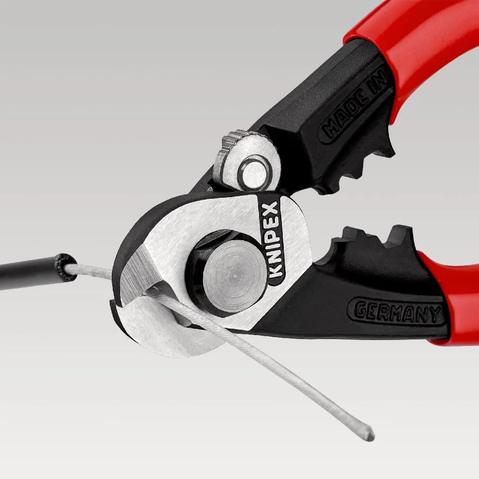 KNIPEX Wire Rope Cutter Forged 190mm Plastic Coated Handles 95 61 190 SB