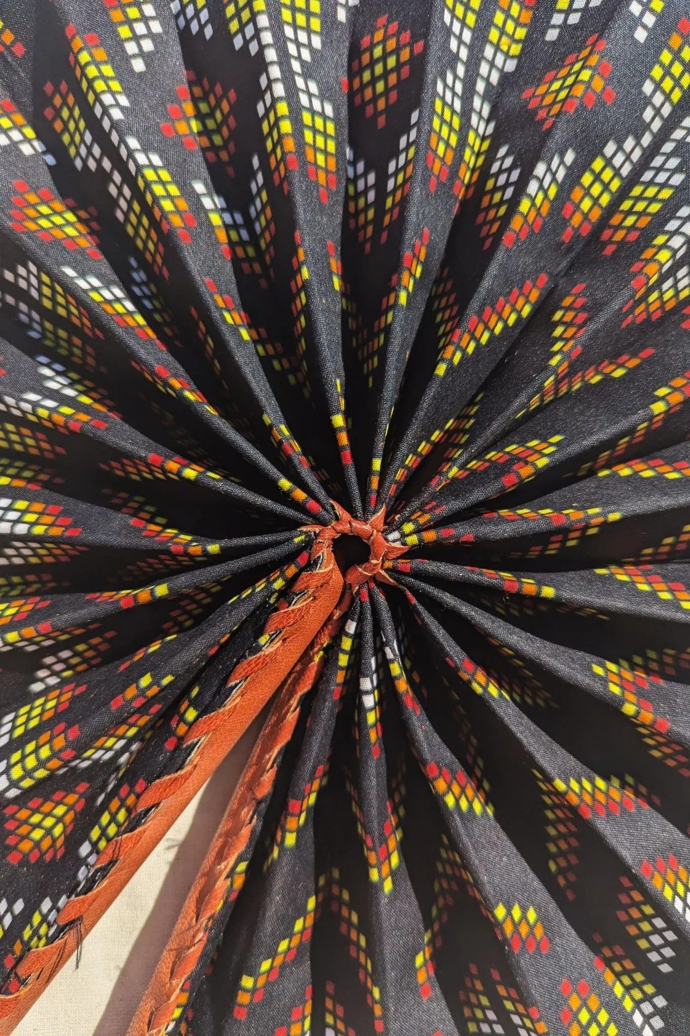 Koko Black African Print Folding Fan