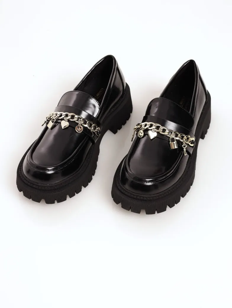 Ladies Charmz Chunky Loafer - Black