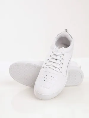 Ladies Metallic Side-Striped Street Sneaker - White