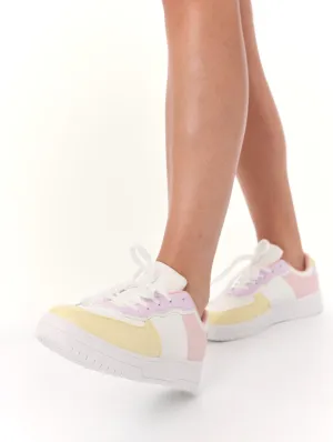 Ladies Patch Work Retro Sneaker - Multi