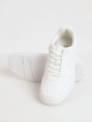 Ladies Wylderr Panel PU Plimsole Sneaker - White