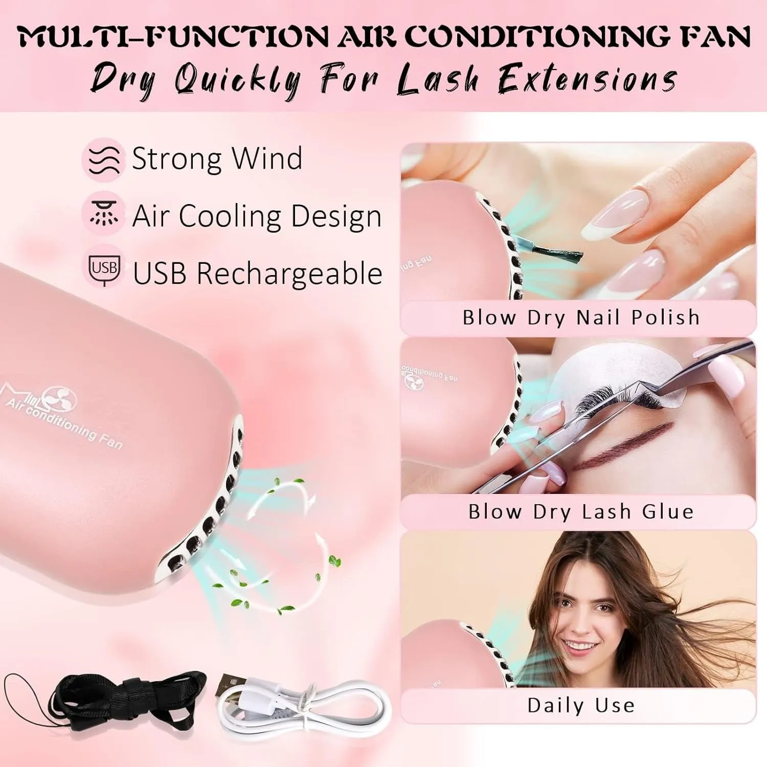 Lash Shampoo for Lash Extensions Lash Cleaning Kit with Lash Fan Dryer, Brush, Wash Bottle, Hair Band, Oil Free Foam Soap Cleaner Lash Bath Kit, Lash Wash Eyelash Extension Cleanser