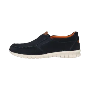 Leder Slip on dunkelblau