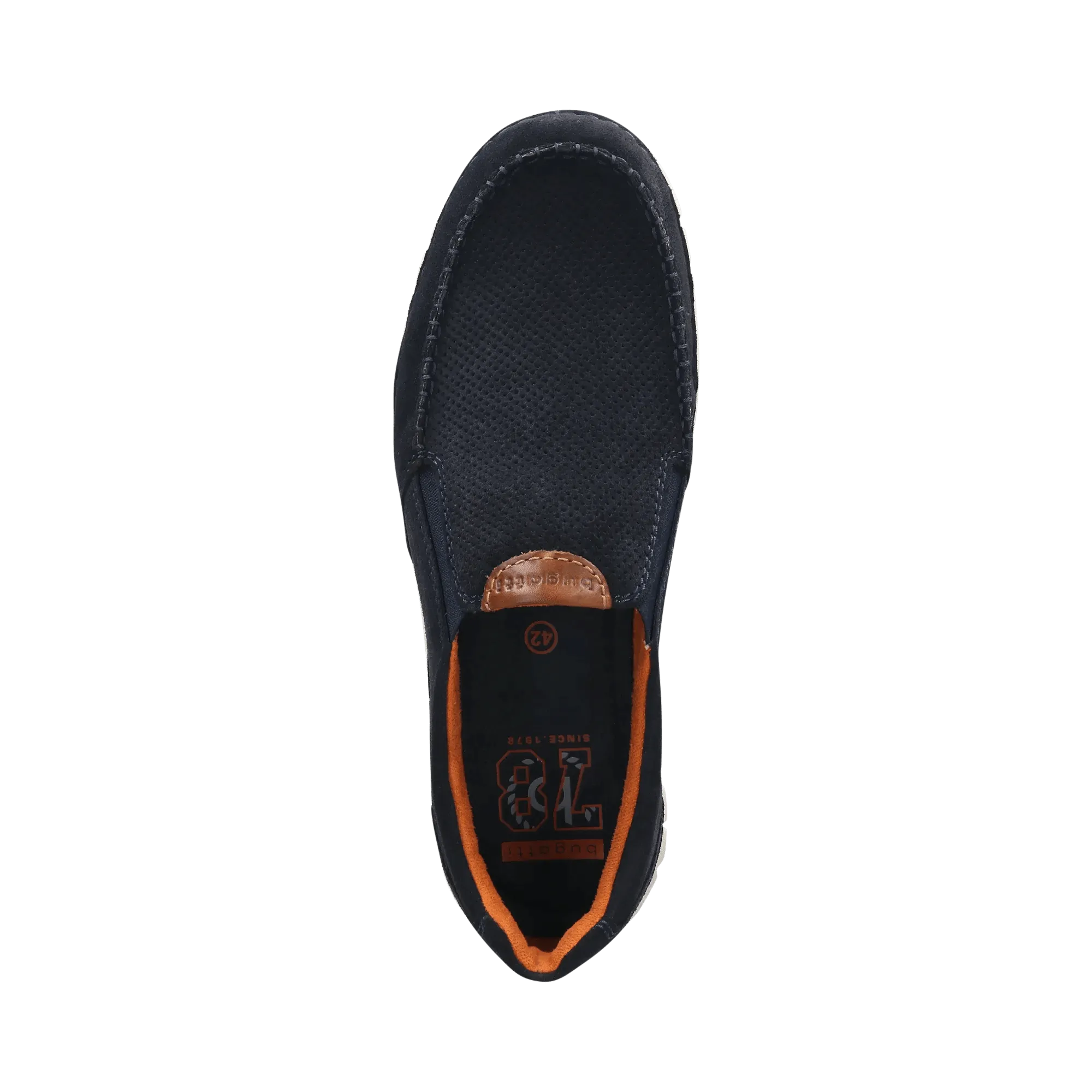 Leder Slip on dunkelblau
