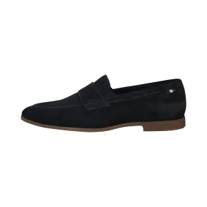 Leder Slip on dunkelblau