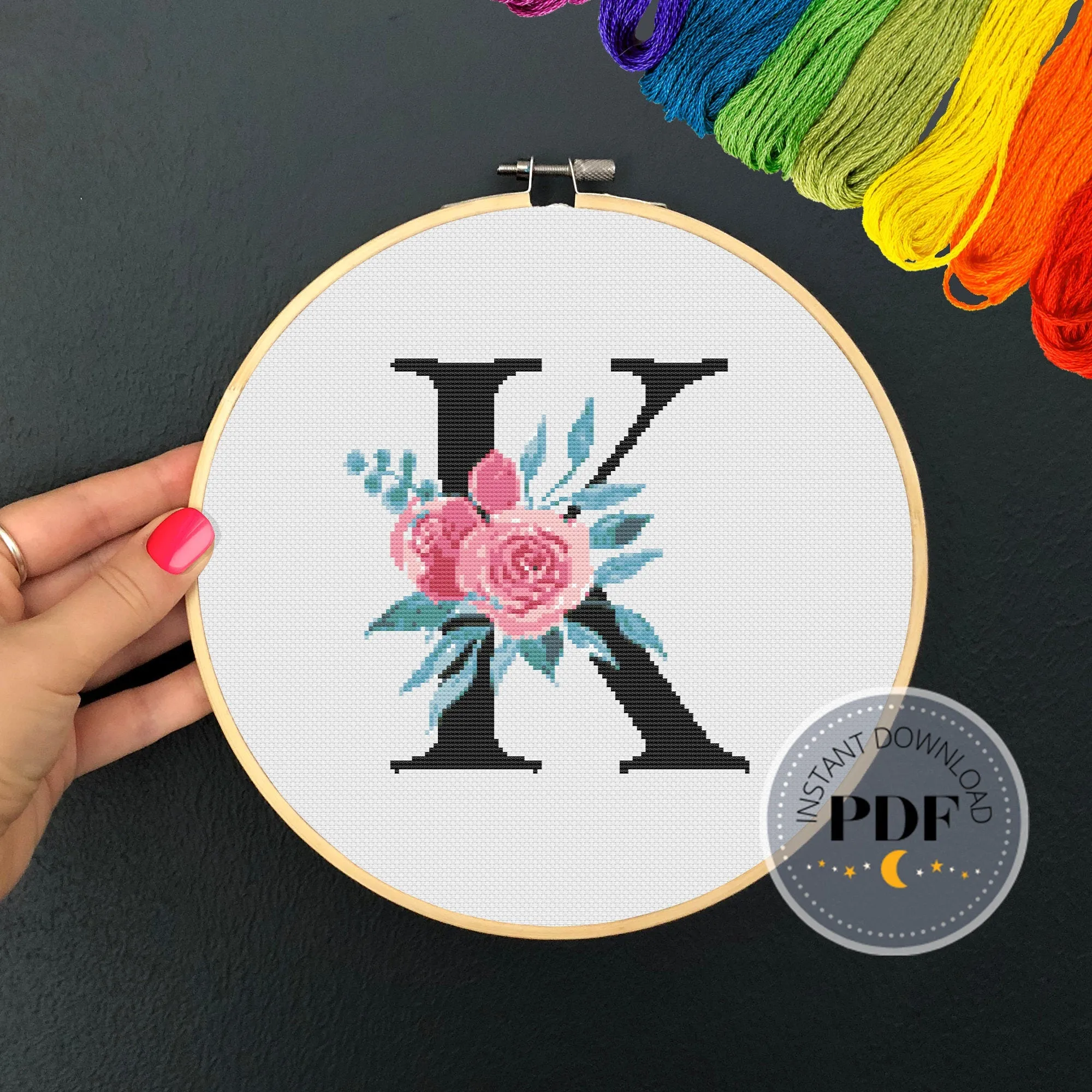 Letter K Cross Stitch Pattern #62