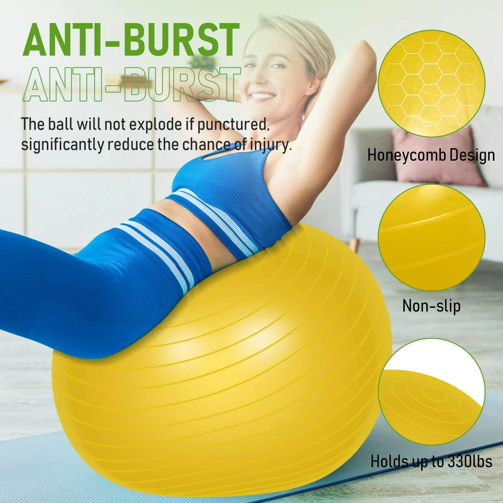 Leyndo 4 Pcs Yoga Ball Bulk Exercise Ball Pilates Ball Anti Burst Pregnancy Birthing Ball Fitness Ball with Quick Pump for Improved Posture, Balance, Yoga, Pilates, Training (Bright Color,26 Inch)