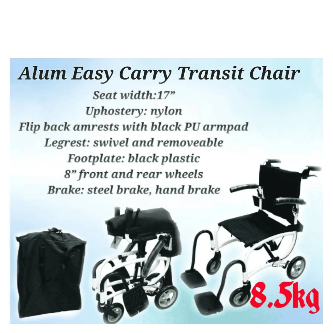 Lightweight Aluminium Transit Wheelchair with Carry Bag | Fair