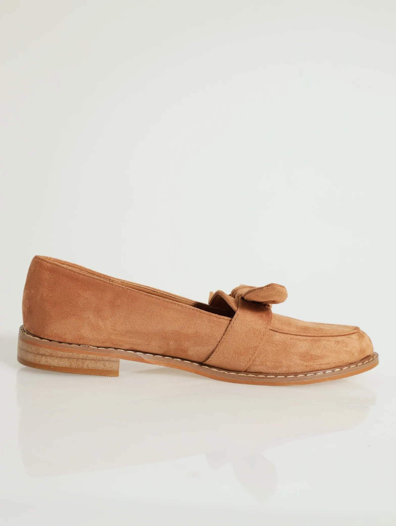 Loafer With Knotted Bow - Taupe