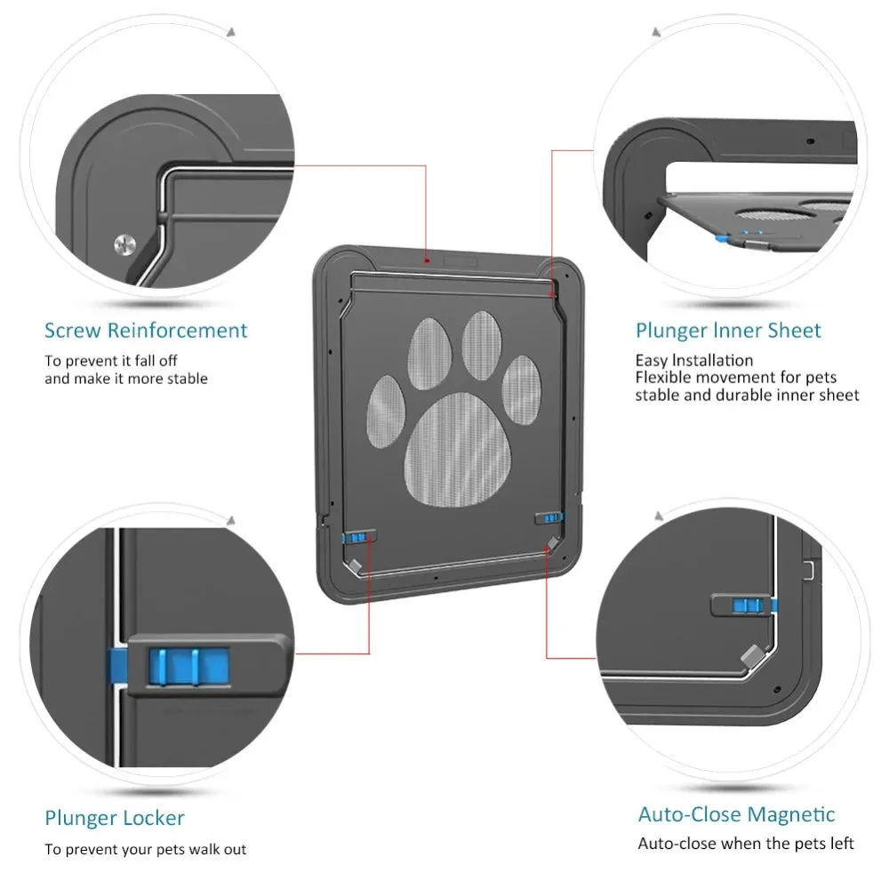 Lockable Magnetic Pet Door for Dogs & Cats – Easy Install, Outdoor Window Gate