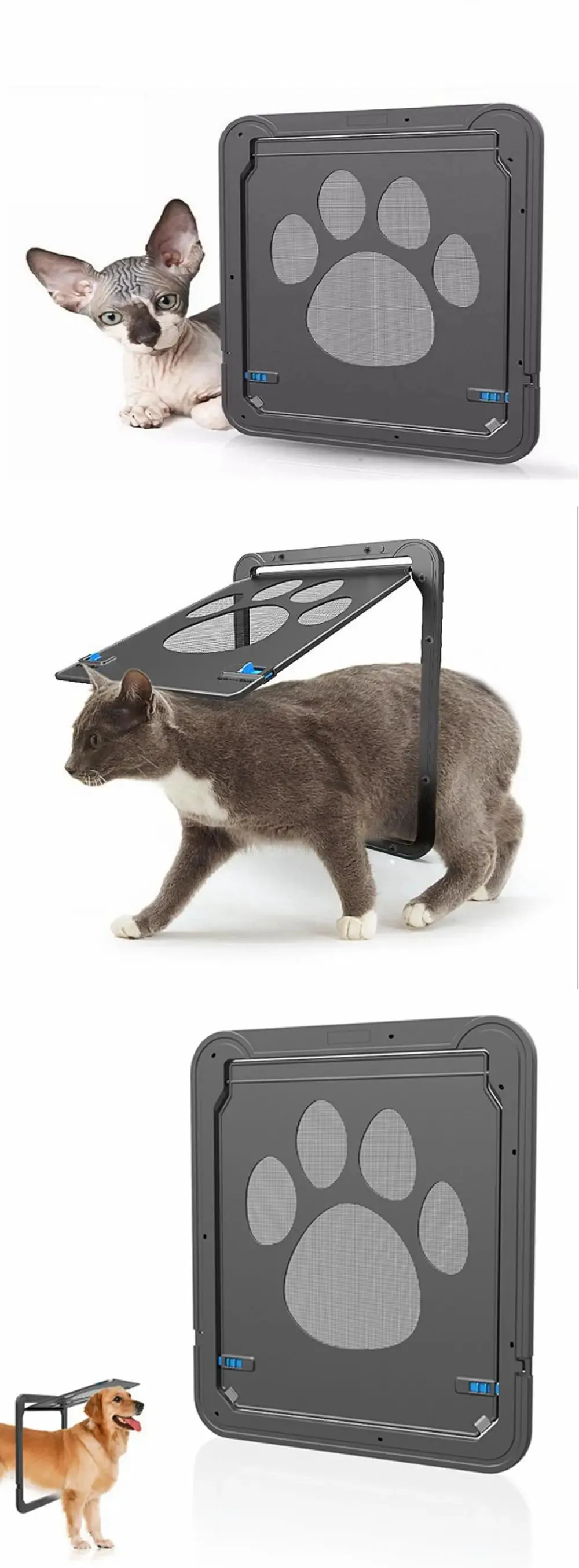 Lockable Magnetic Pet Door for Dogs & Cats – Easy Install, Outdoor Window Gate