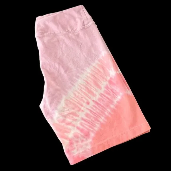 Loft Lou &amp; Grey Biker, Yoga, Workout Shorts Pink Tie Dye Size L