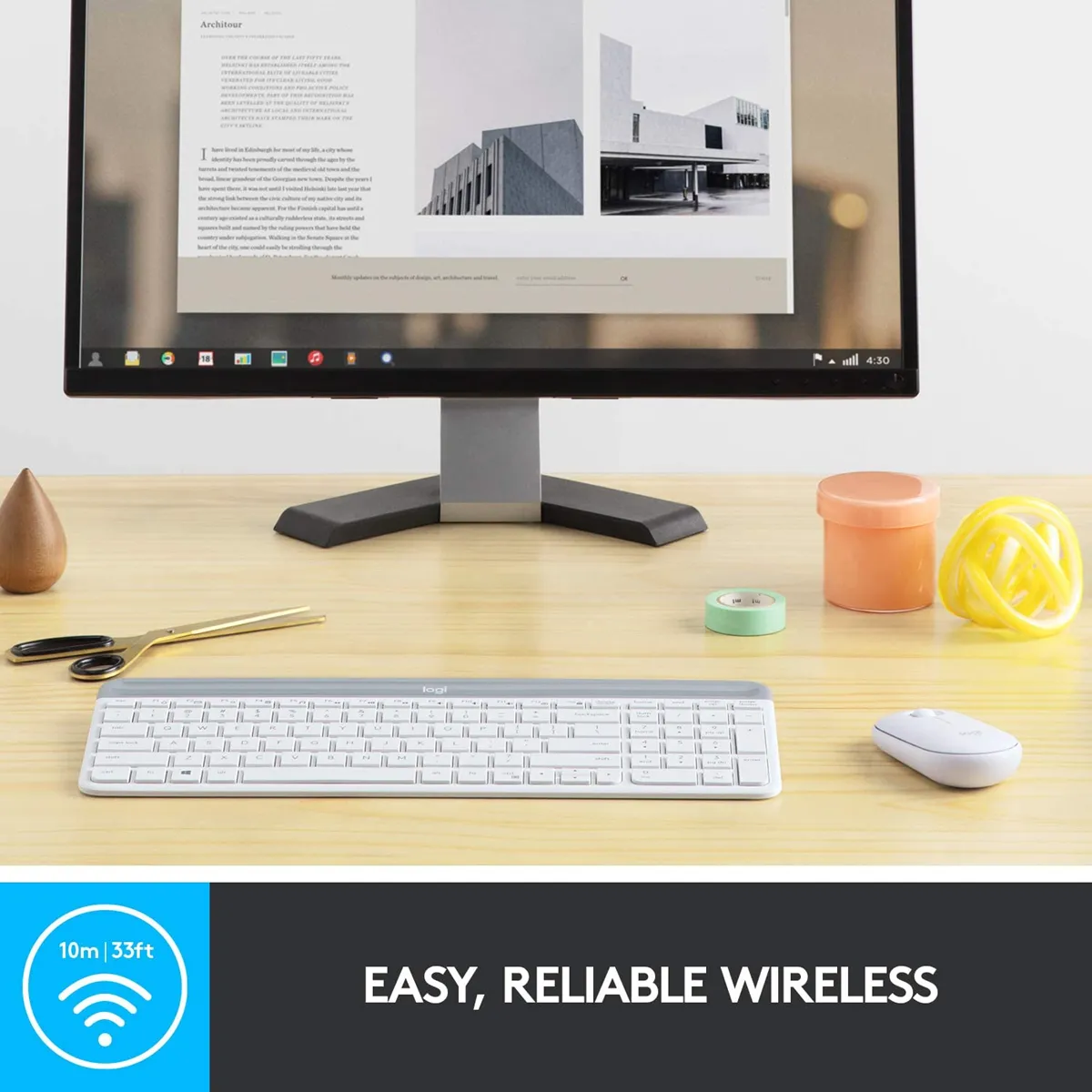 Logitech Mk470 Wireless Slim Combo Off White