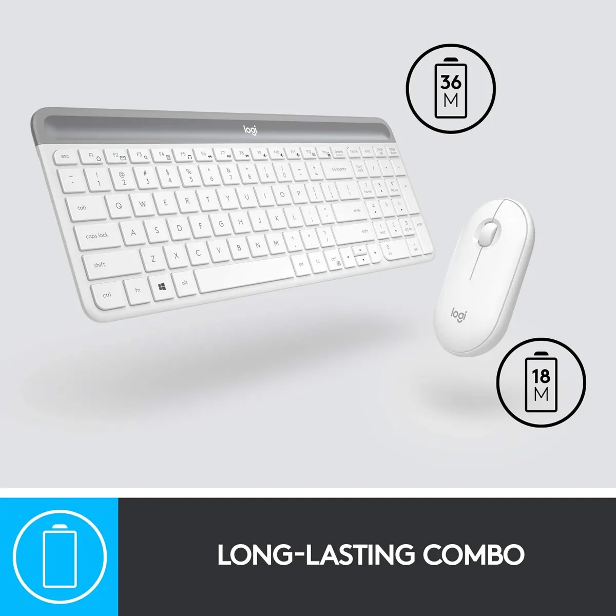 Logitech Mk470 Wireless Slim Combo Off White