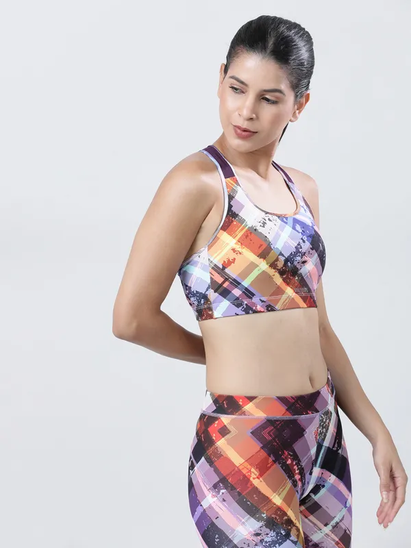 Lovable Purple Print Padded Non Wired Full Coverage Bra-MANTRA BRA HD-ST-PU