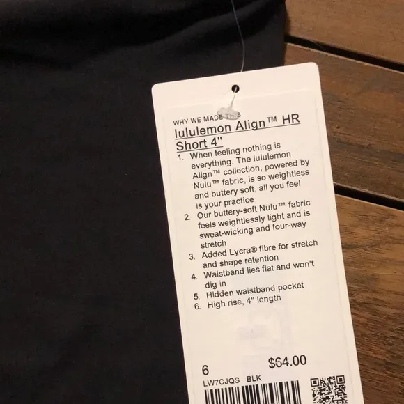 Lululemon Align HR Short 4&quot; Black