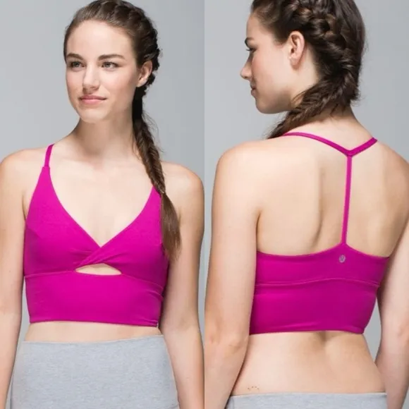 Lululemon Twist Bra Long Line Raspberry Sz 6