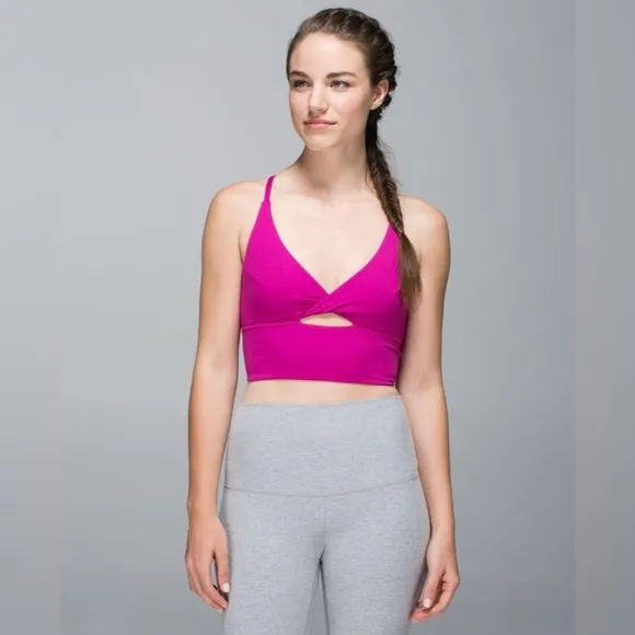 Lululemon Twist Bra Long Line Raspberry Sz 6