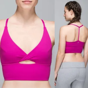 Lululemon Twist Bra Long Line Raspberry Sz 6