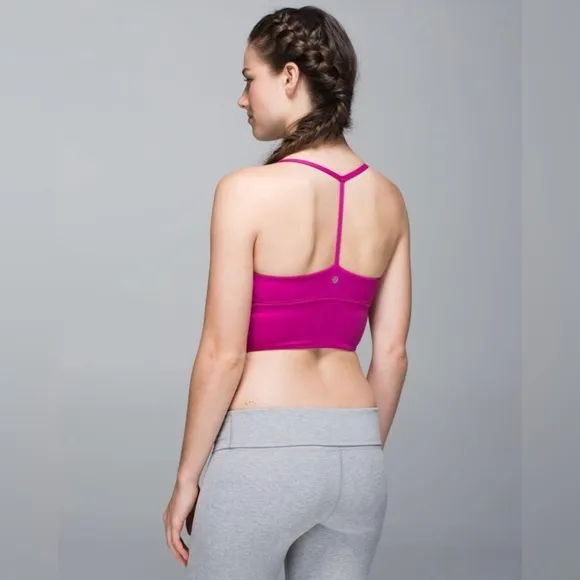 Lululemon Twist Bra Long Line Raspberry Sz 6