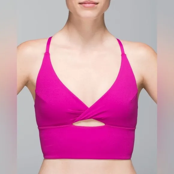 Lululemon Twist Bra Long Line Raspberry Sz 6