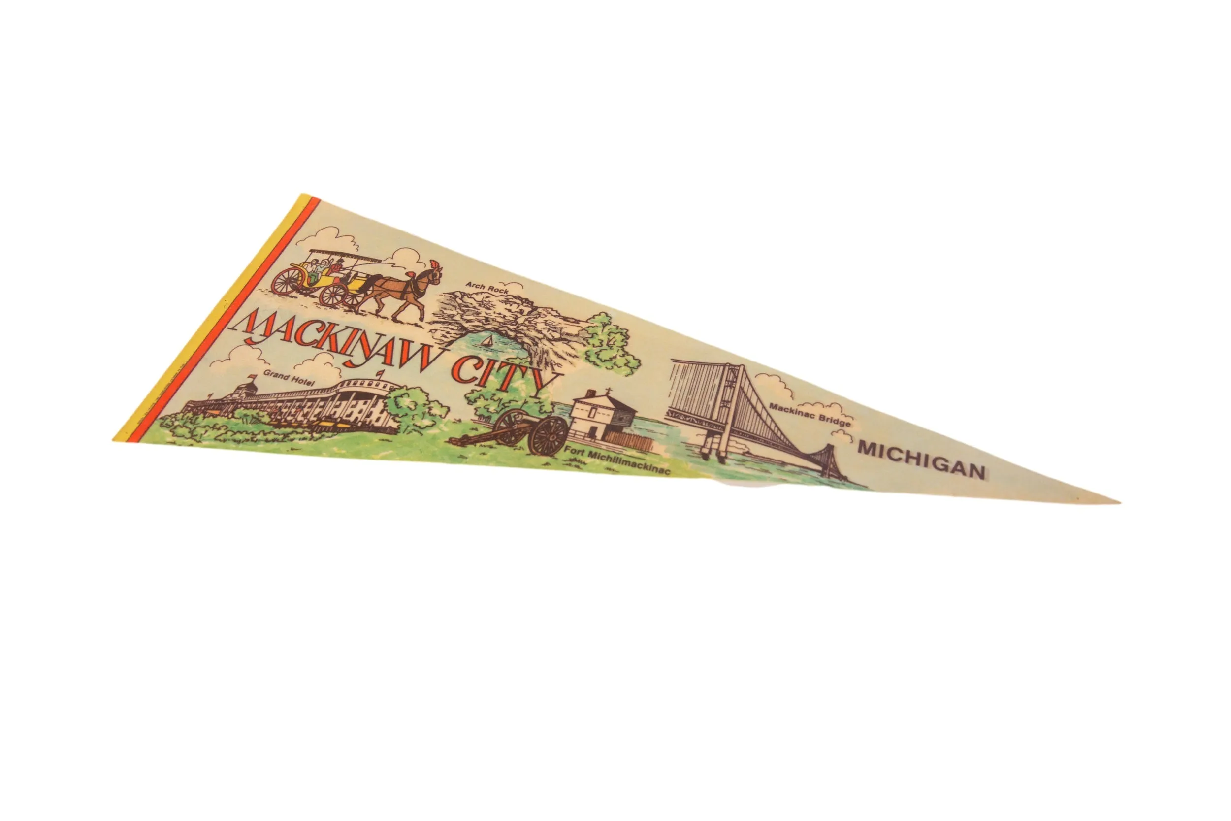 Mackinaw City Michigan Felt Flag Pennant