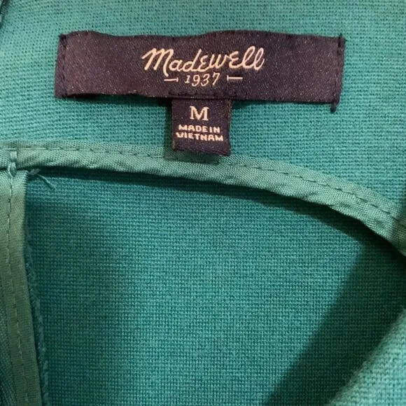 Madewell Teal Blue Verse Fit and Flare Stretch Sleeveless Sheath Dress Medium