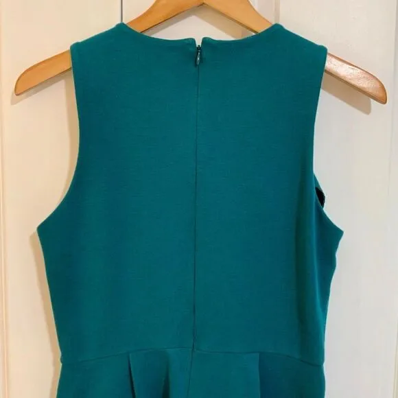 Madewell Teal Blue Verse Fit and Flare Stretch Sleeveless Sheath Dress Medium