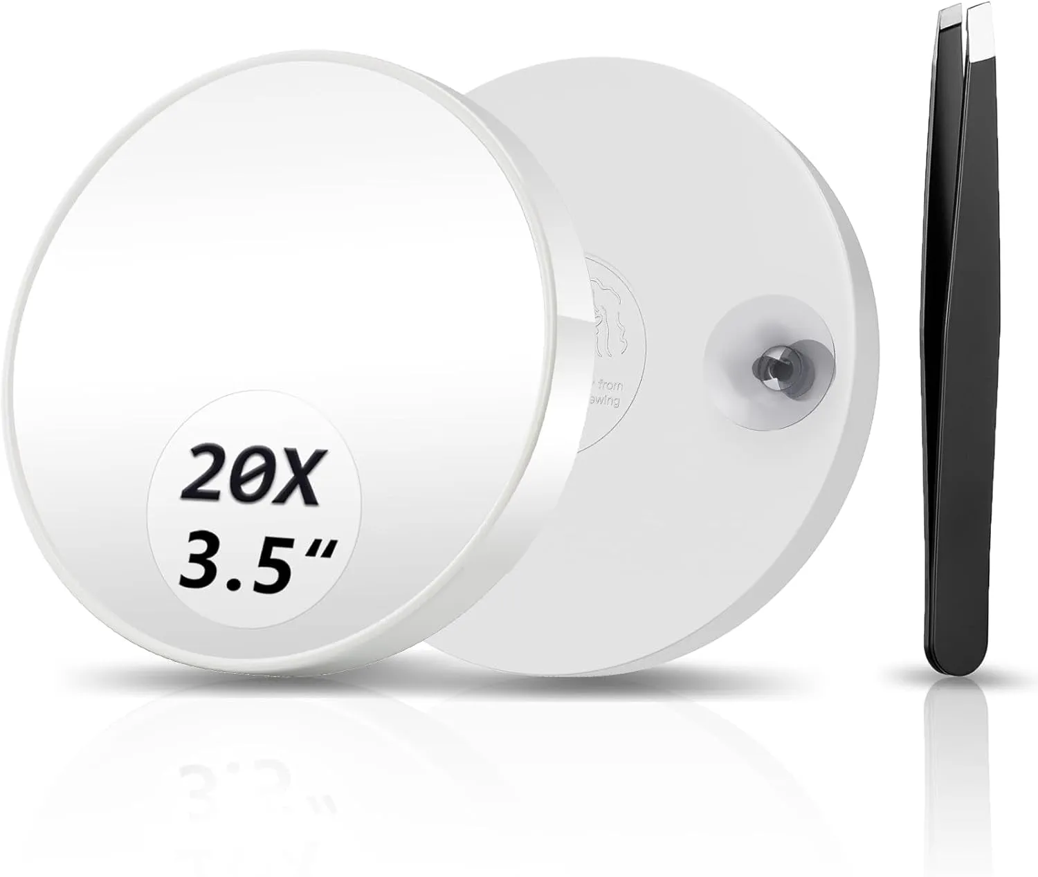 Magnifying Mirror, 10X & 20X & 30X Set, Magnified Mirror 3.5" with Two Suction Cups, Travel Magnifying Mirror Set Comes with Portable Storage Bag, Compact Small Magnifying Mirror for Travel(Black)